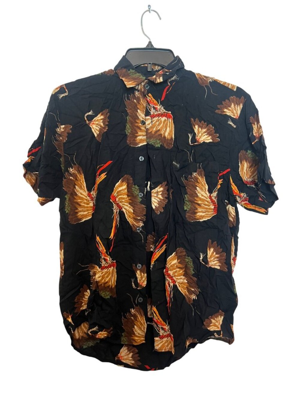 Vintage Guess By Georges Marciano Mens Black Short Sleeve Button-Up Shirt W/ Vib